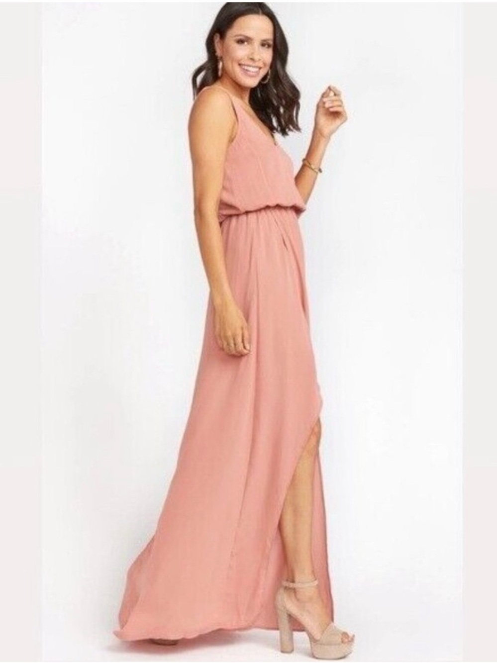 Show Me Your MuMu Kendall Rustic Mauve Sleeveless Maxi Dress with Side Slit